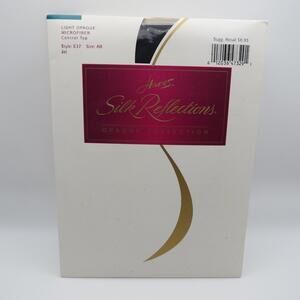 Vintage 1996 Hanes Silk Reflections Style E37 Opaque Jet Control Top Size AB